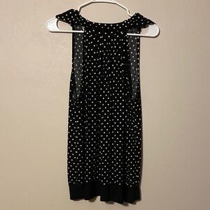 👚Cato Black and White Polka Dot Top